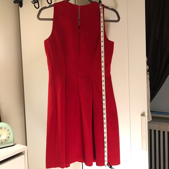 LOFT red pleated dress - Picture 3 of 5